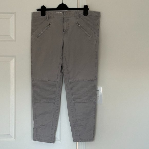 GAP Pants - GAP Moto Style Light Grey Khakis